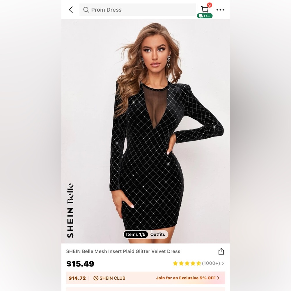 Party black with sparkle dress.